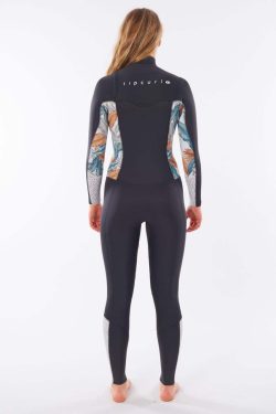 RIP CURL - Women Dawn Patrol 4/3 Chest Zip Wetsuit Produktbild - The Women's Dawn patrol offers performance and warmth feature along with durability and great value. This wetsuit has many of the high ends features you will find in our ultimate suits. We use E5 neoprene, and E5 Flash lining and the entire suit is glued and blindstitched with 3/4 taping.