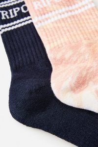RIP CURL - Run Swim Surf Sock 2 Pack - Multico Produktbild - The Run Swim Surf Sock 2 Pack features crew length, cotton blend socks featuring sublimation print designs and jacquard stripes.