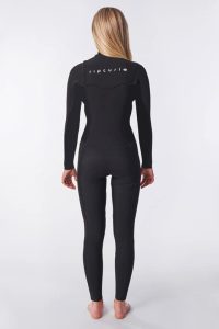 RIP CURL - Women Dawn Patrol 4/3 Chest Zip Wetsuit - Black Produktbild - The Dawn Patrol offers performance and warmth features along with durability and great value. This wetsuit has many of the high-end features you will find in our Ultimate suits including E5 Flash Lining, E5 neoprene and E4 Thermo lining.
