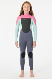 RIP CURL - Junior Omega 4/3 Back Zip Wetsuit - Pink Produktbild - The Omega Junior 4/3mm Back Zip Wetsuit Steamer incorporates some high end features to offer a quality wetsuit at an economical price.