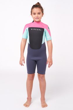 RIP CURL - Junior Omega Back Zip Springsuit - Pink Produktbild - The Omega range provides great value while maintaining essential technical features. Seamless underarms allow for a full range of motion while keeping your core and upper body nice and warm.