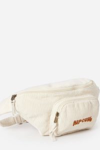 RIP CURL - Nomad Cord Waist Bag - Off White Produktbild - Keep your essentials close at hand with the Nomad Cord Waist Bag. Made from comfortable cotton corduroy, it's a trendy accessory for hands-free convenience.