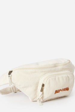 RIP CURL - Nomad Cord Waist Bag - Off White Produktbild - Keep your essentials close at hand with the Nomad Cord Waist Bag. Made from comfortable cotton corduroy, it's a trendy accessory for hands-free convenience.