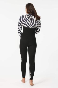 RIP CURL - Women Ebomb 4/3 Zip Free Sublimed Wetsuit Produktbild - Ride the waves in style and comfort with the Rip Curl Women's Ebomb 4/3 Zip Free Sublimed Wetsuit. Crafted with E7 thermo lining neoprene and E6 thermo lining neoprene, this wetsuit offers exceptional warmth and flexibility. The critical stress point taping ensures durability, while the external key pocket and sealed cuffs add convenience. With the zip-free entry system, you'll experience unrestricted movement and effortless changing. Take your surfing to new heights with this premium wetsuit.