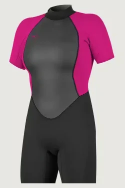 O'NEILL - Women Reactor 2 2mm Back Zip S/S Springsuit - Pink - Premium wetsuit for ultimate comfort and performance.