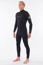 RIP CURL - Dawn Patrol 4/3 Chest Zip Wetsuit - Black Produktbild - The Dawn Patrol is the wetsuit for the surfer who wants high performance and durability, providing great service whilst also being great value. Designed with E5 flash lining, back mesh skin panels and E4 thermoflex neoprene, this 4/3 chest zip steamer will keep you warm in even the coldest waters, all winter long.