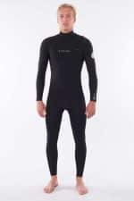 RIP CURL - Dawn Patrol 4/3 Chest Zip Wetsuit - Black Produktbild - The Dawn Patrol is the wetsuit for the surfer who wants high performance and durability, providing great service whilst also being great value. Designed with E5 flash lining, back mesh skin panels and E4 thermoflex neoprene, this 4/3 chest zip steamer will keep you warm in even the coldest waters, all winter long.