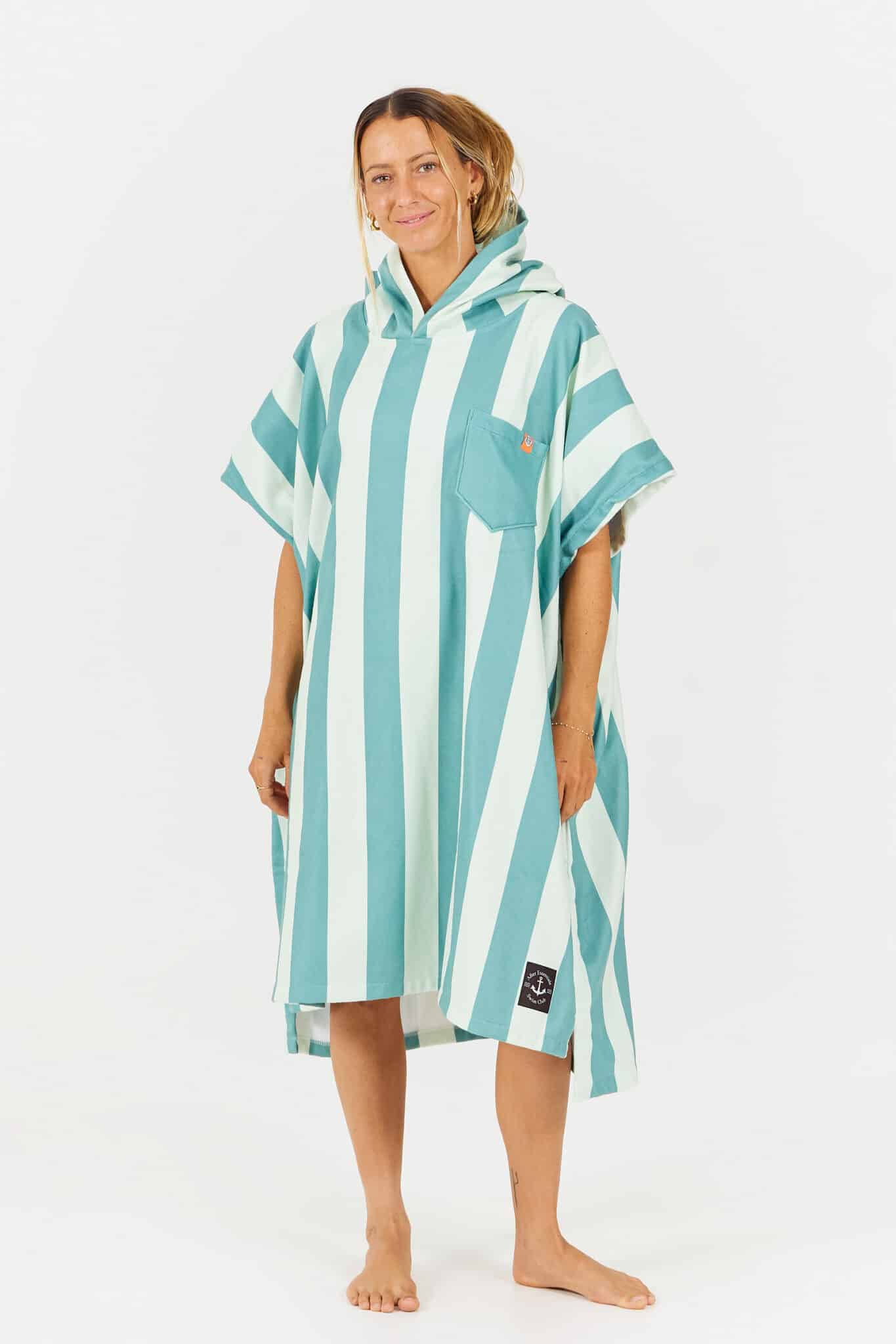 After Essentials Swim Club Poncho Stripes Green After Essentials Swim Club Poncho Stripes Green