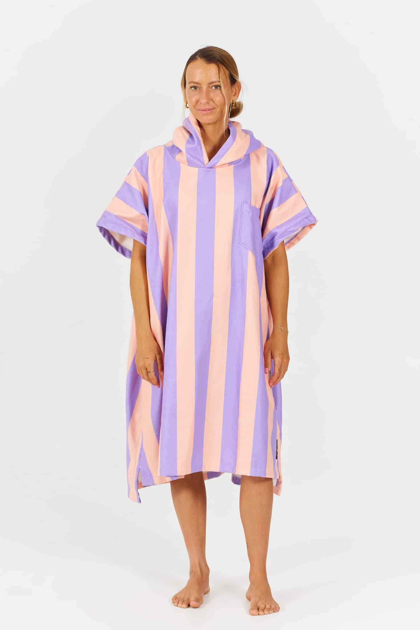 After Essentials Swim Club Poncho Stripes Pink After Essentials Swim Club Poncho Stripes Pink